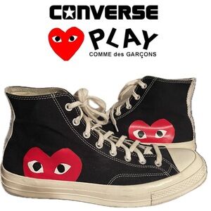 CONVERSE ♥ PLAY Comme des Garçons CDG Chuck Taylor High Top Black Red Heart 12
